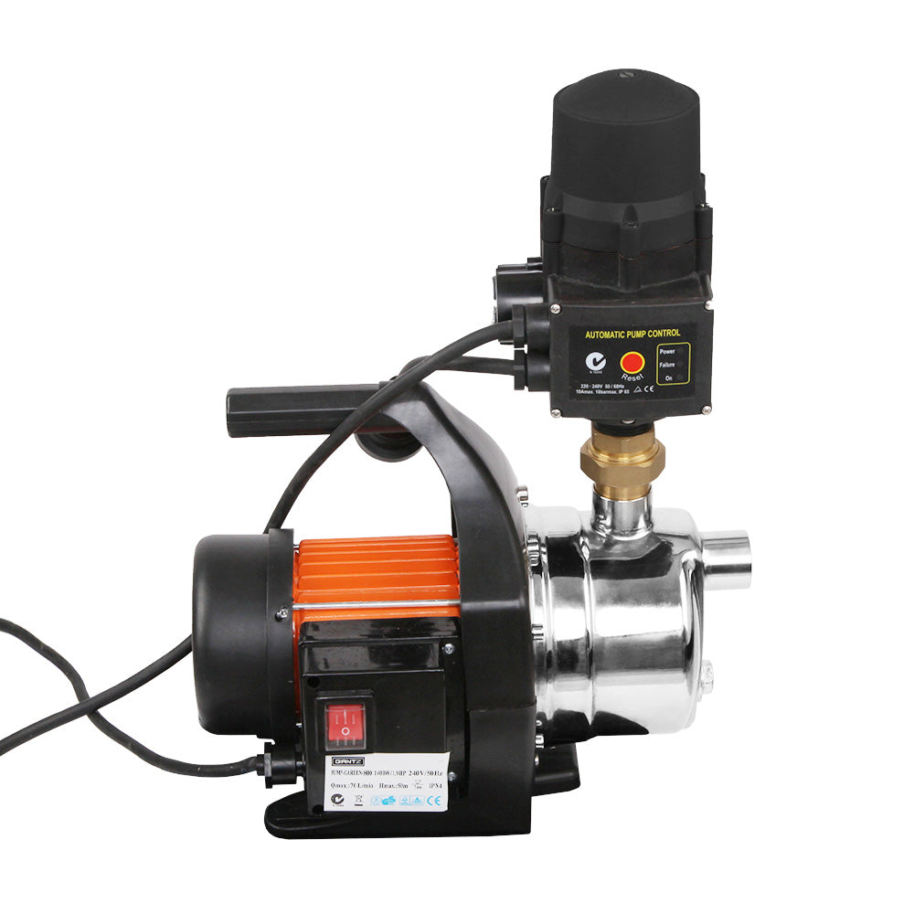 Garden Water Pump 1500W High Pressure Tank Rain Farm Irrigation - Black