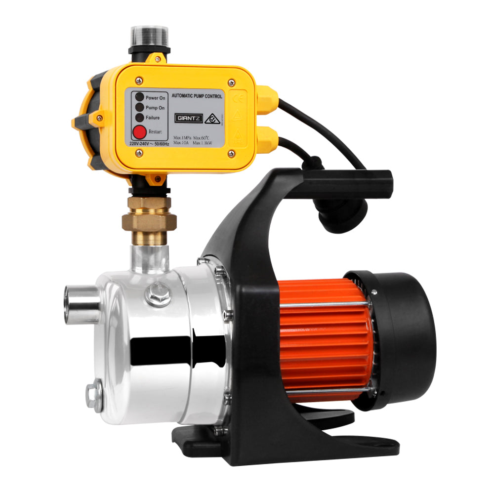 1500W High Pressure Garden Water Pump with Auto Controller - Yellow