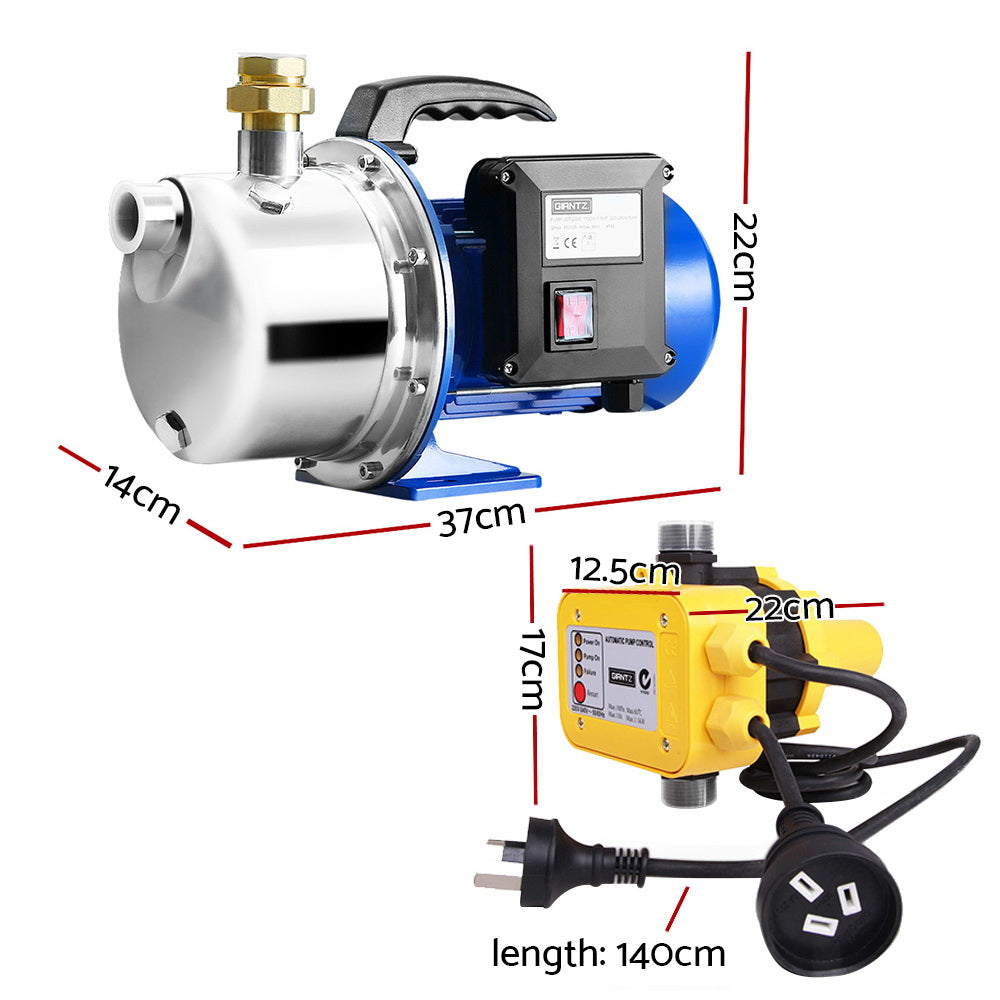 2300W High Pressure Garden Jet Water Pump with Auto Controller - Yellow