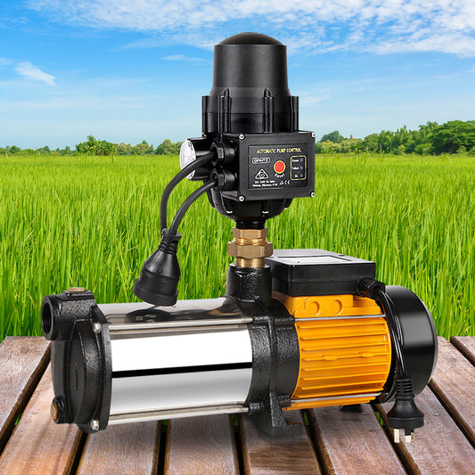 Garden Water Pump High Pressure 2000W 4-Stage Tank Irrigation - Black