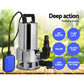 1800W Submersible Dirty Water Pump Bore Tank Well Steel Automatic Clean