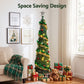 5ft 160cm Pop Up Christmas Tree Pre Decorated Warm White LED
