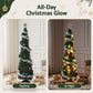 5ft 155cm Pop Up Christmas Tree Pre Decorated Warm White LED