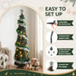 5ft 155cm Pop Up Christmas Tree Pre Decorated Warm White LED