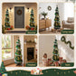 5ft 155cm Pop Up Christmas Tree Pre Decorated Warm White LED