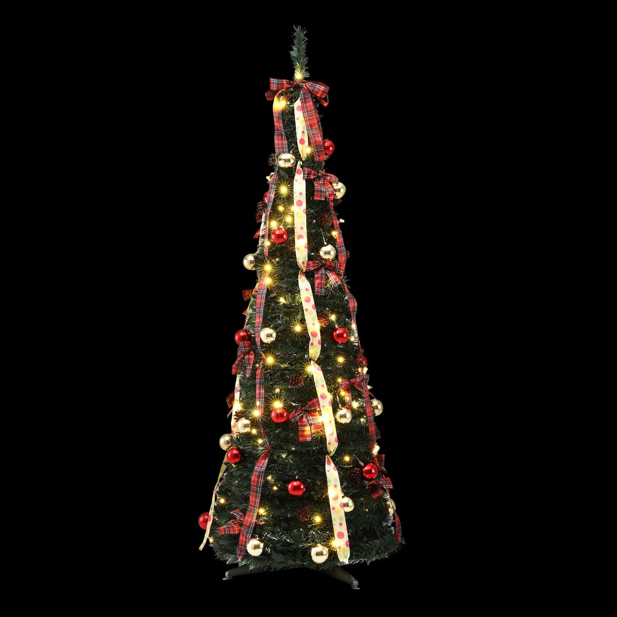 6.5ft 197cm Pop Up Christmas Tree Pre Decorated Artificial Christmas Tree