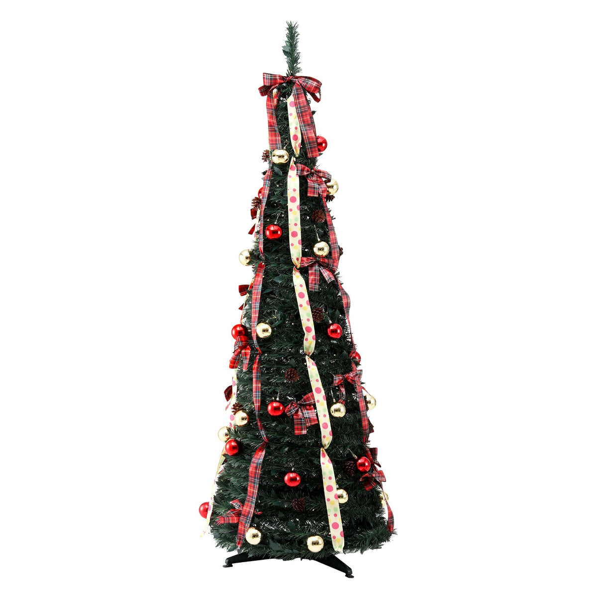 6.5ft 197cm Pop Up Christmas Tree Pre Decorated Artificial Christmas Tree