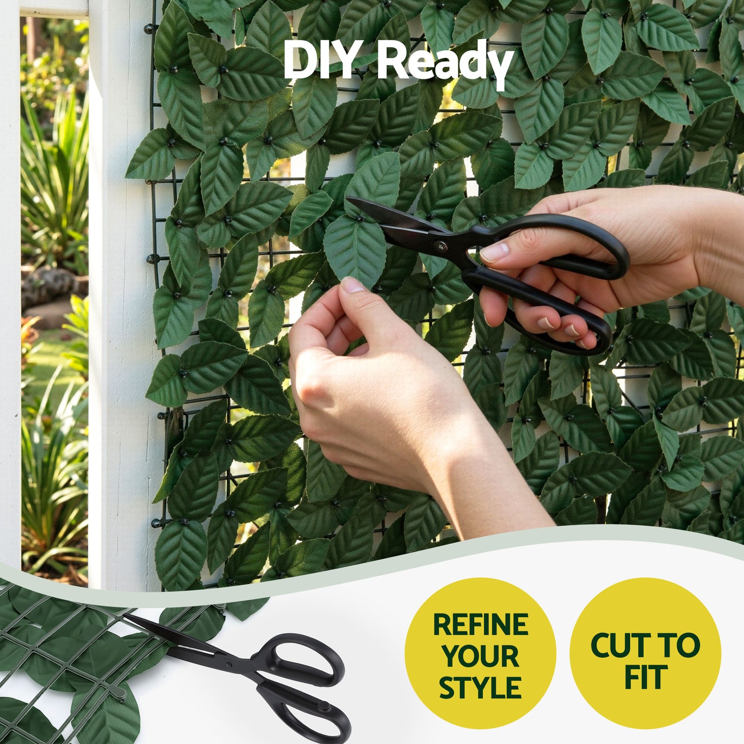 Artificial Ivy Privacy Fence Screen Greenery Backdrop Panel for Balcony Patio Garden