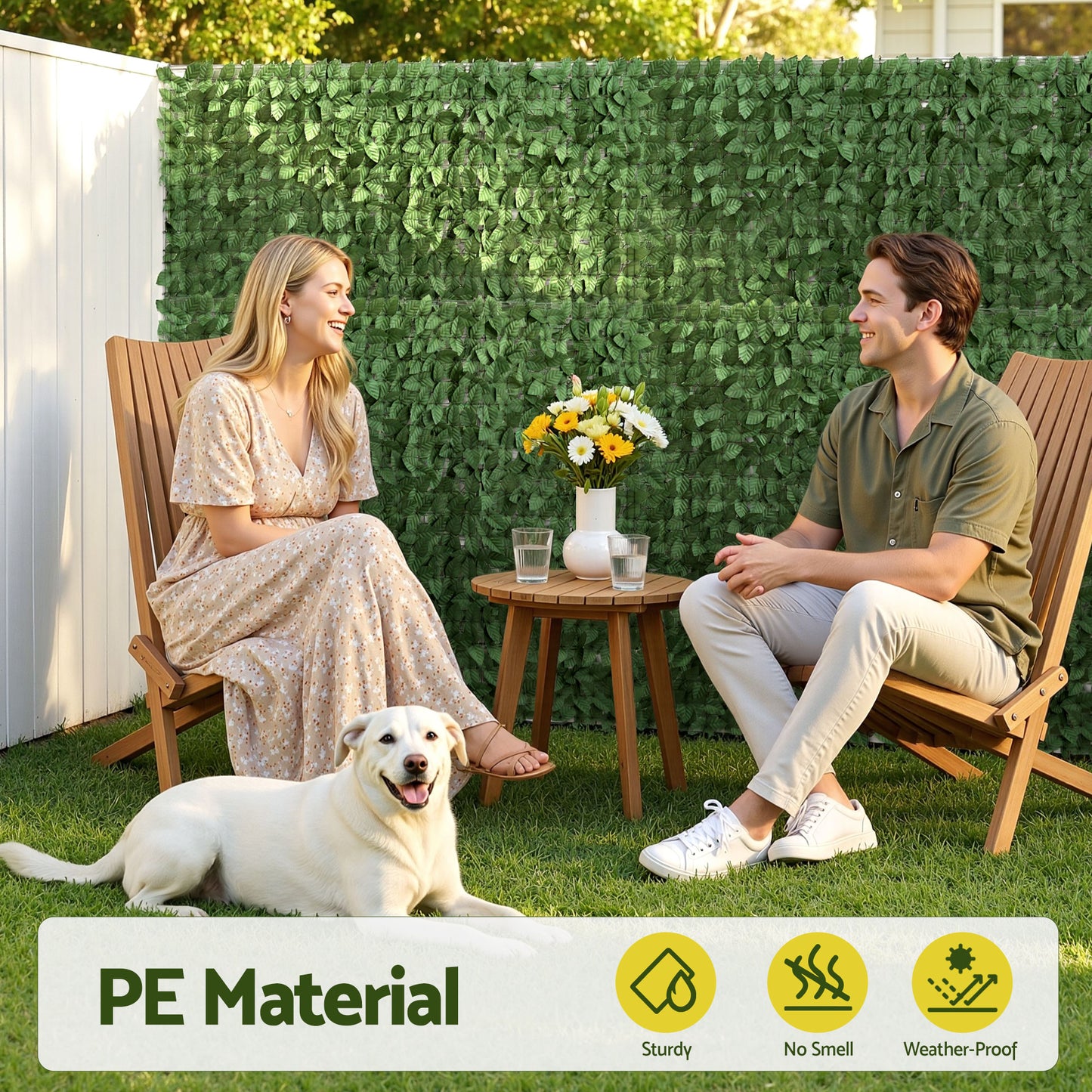 Artificial Ivy Privacy Fence Screen Greenery Backdrop Panel for Balcony Patio Garden