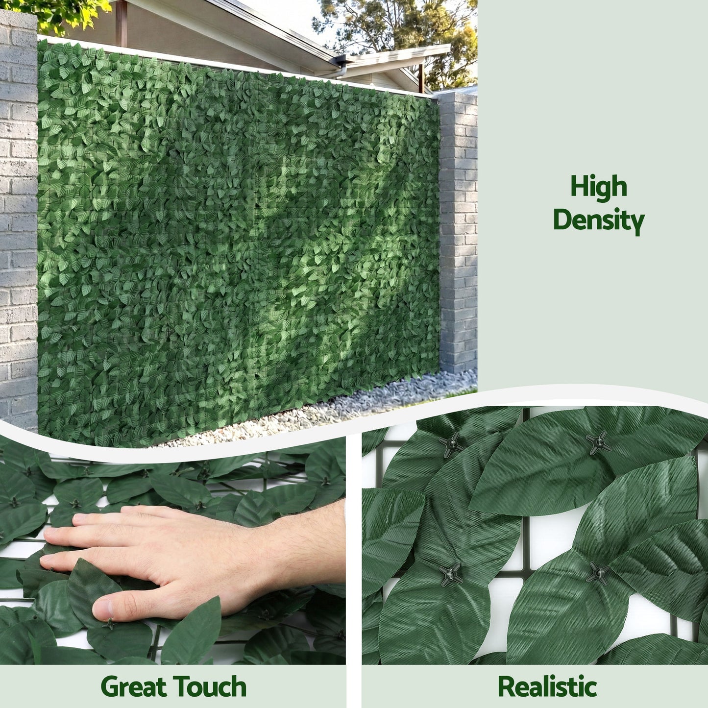 Artificial Ivy Privacy Fence Screen Greenery Backdrop Panel for Balcony Patio Garden