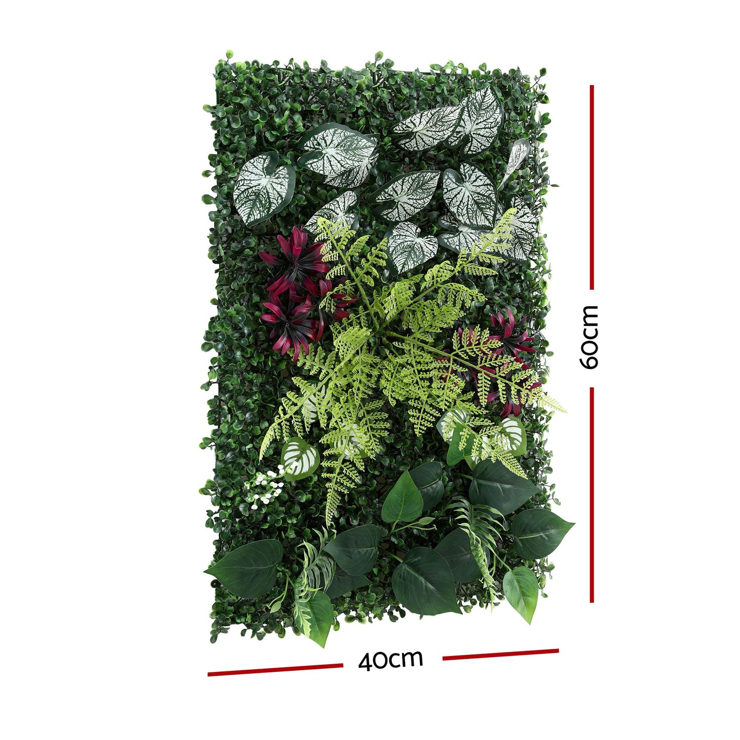 Set of 4 Artificial Plant Wall Panels 40X60CM Boxwood Panel Flower Backdrop Backyard Green Decor