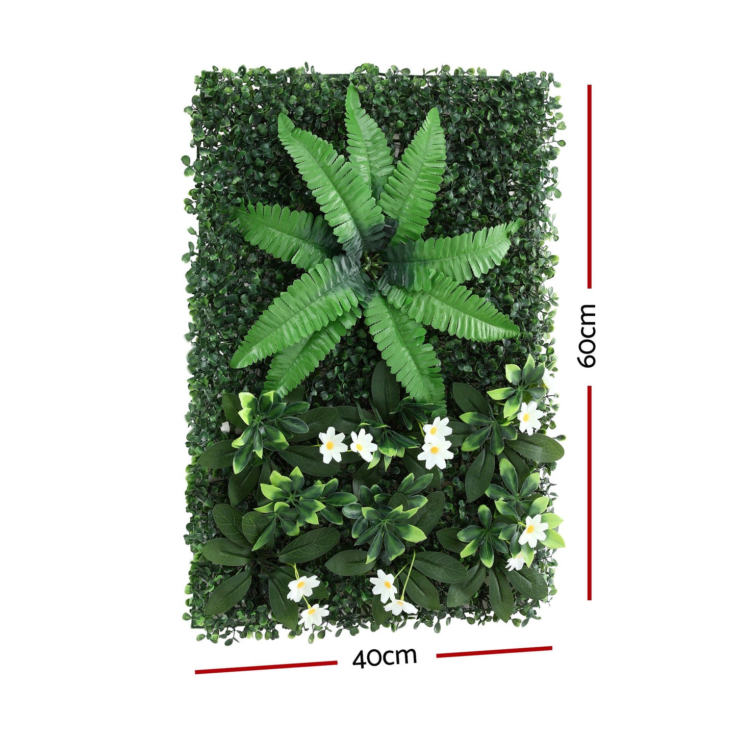 Set of 4 Artificial Plant Wall Panels 40X60CM Boxwood Panel Leaf Backdrop Backyard Green Decor