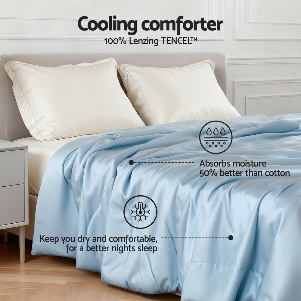 Double Giselle Tencel Quilt 200GSM Summer Quilts Comforter Doona Light Weight Soft Throw Blanket