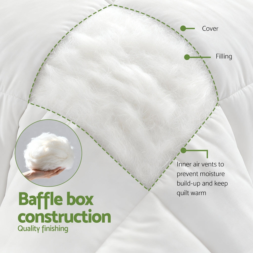 Double Giselle Bedding 200GSM Bamboo Quilt Summer Quilts All Season Doona Duvet Lightweight