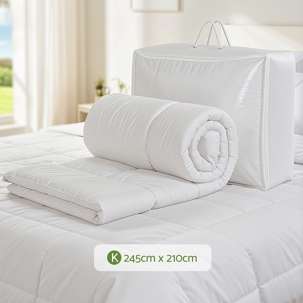 King Giselle Bedding 200GSM Bamboo Quilt Summer Quilts All Season Doona Duvet Lightweight