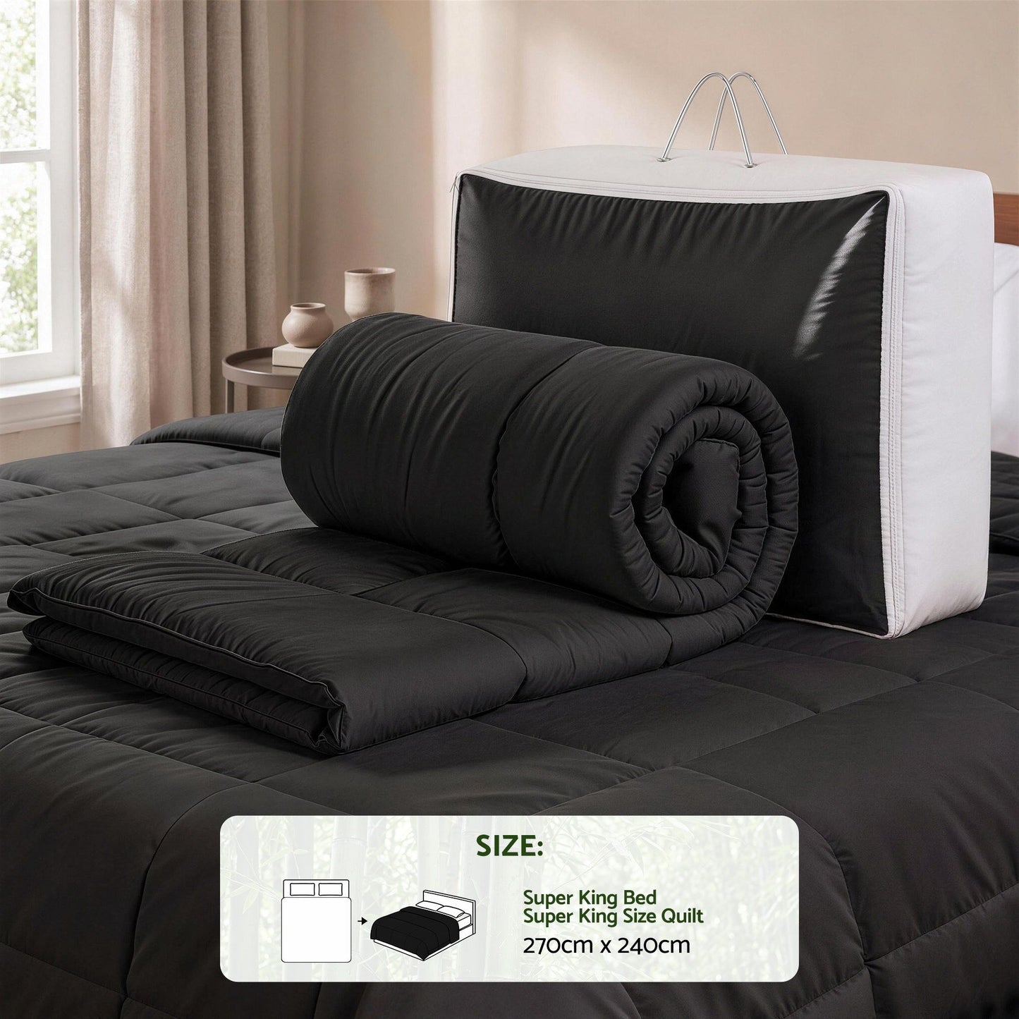 Super King Giselle 200GSM Bamboo Microfibre Quilt Lightweight All Season Doona