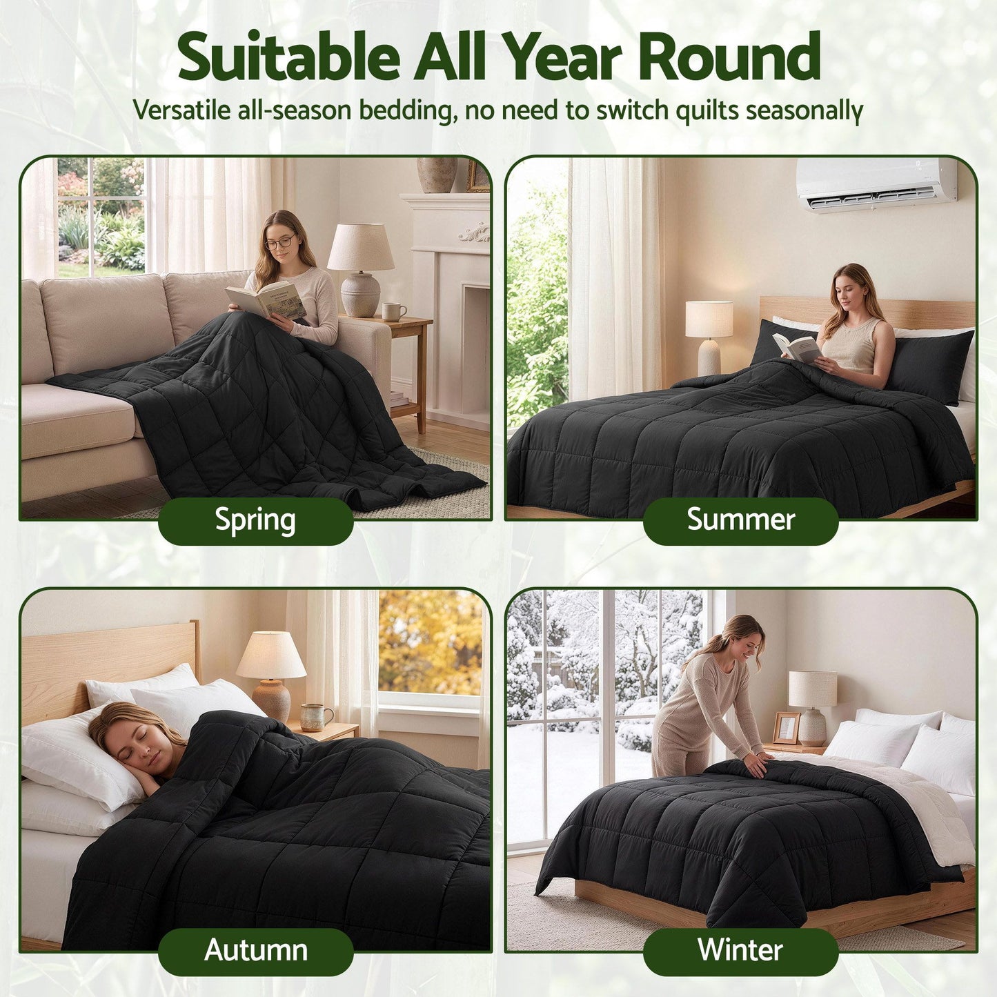 Super King Giselle 200GSM Bamboo Microfibre Quilt Lightweight All Season Doona