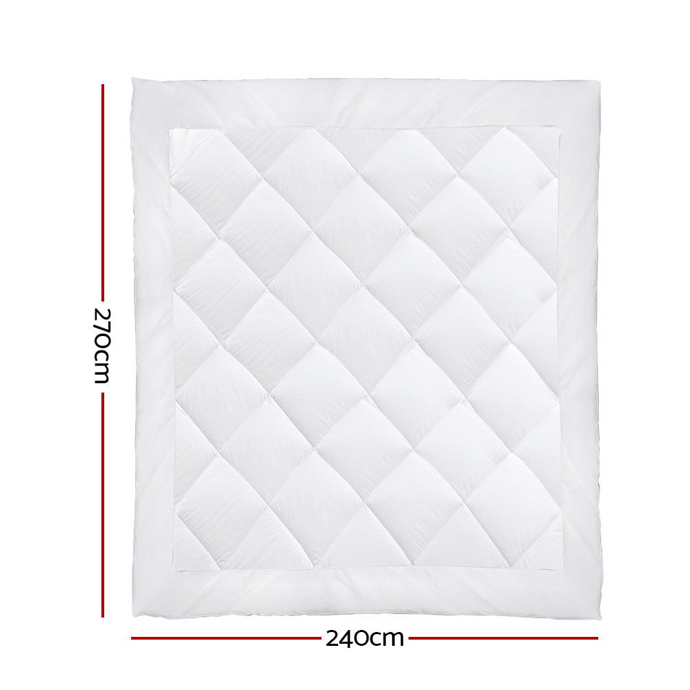 SUPER KING 400GSM Microfibre Bamboo Microfiber Quilt - White