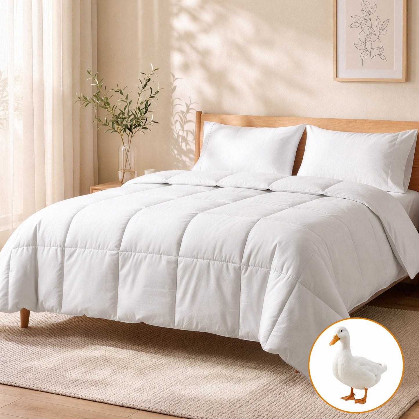 Queen Giselle Bedding Quilt 200GSM Summer Duck Down Feather Doona