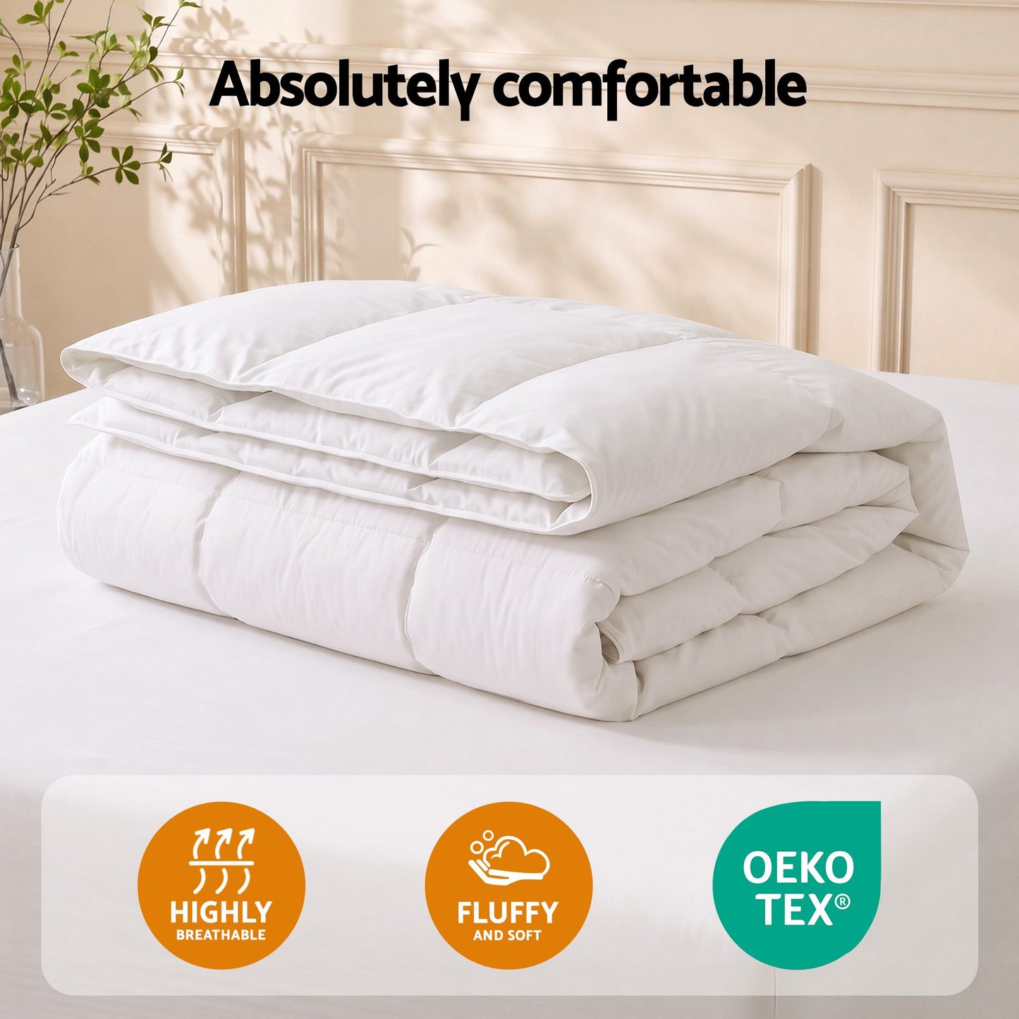 Single Giselle Bedding Quilt 200GSM Summer Duck Down Feather Doona