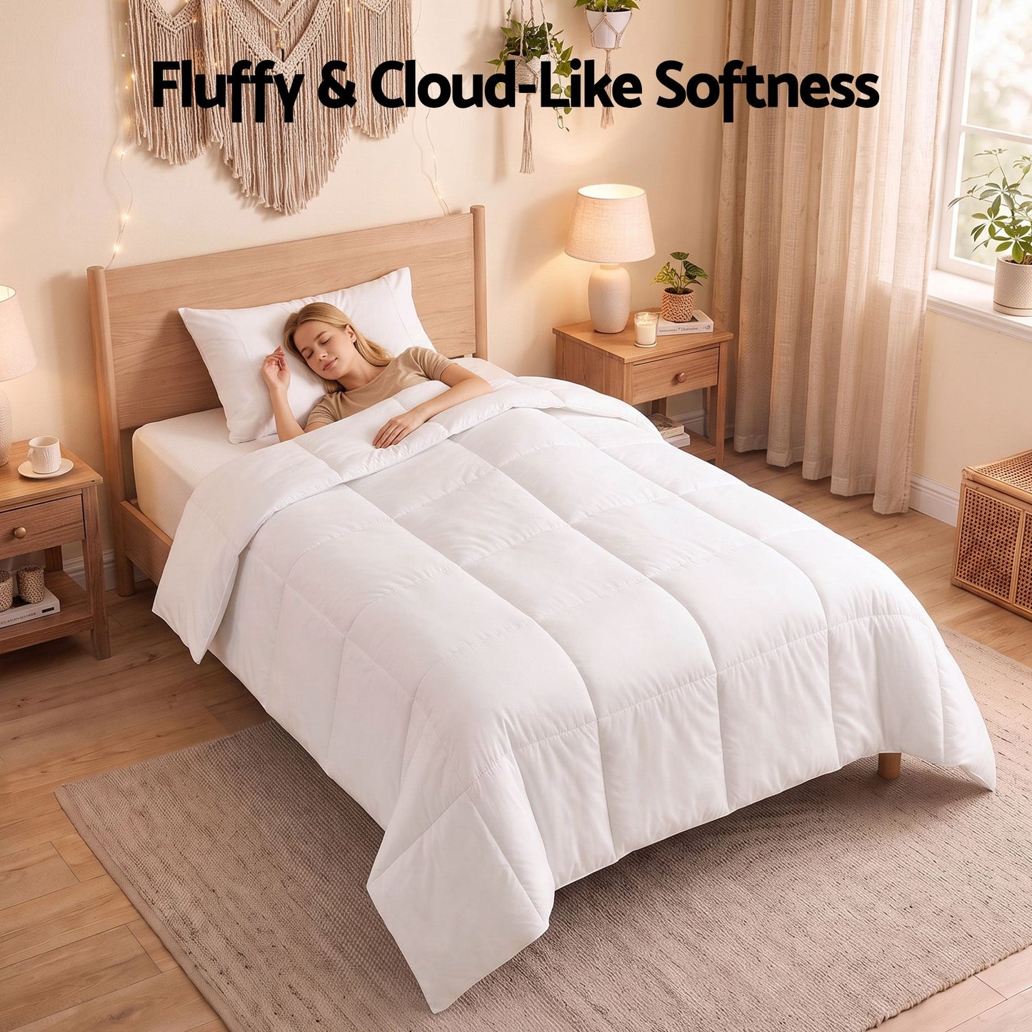 Single Giselle Bedding Quilt 200GSM Summer Duck Down Feather Doona