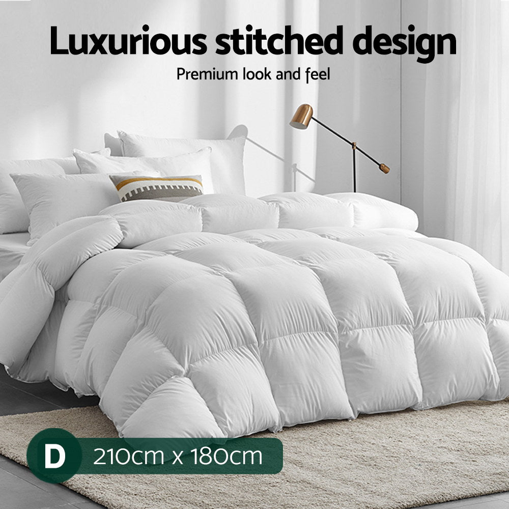 Double Giselle Bedding 700GSM Duck Down Feather Quilt Duvet Doona Winter Blanket