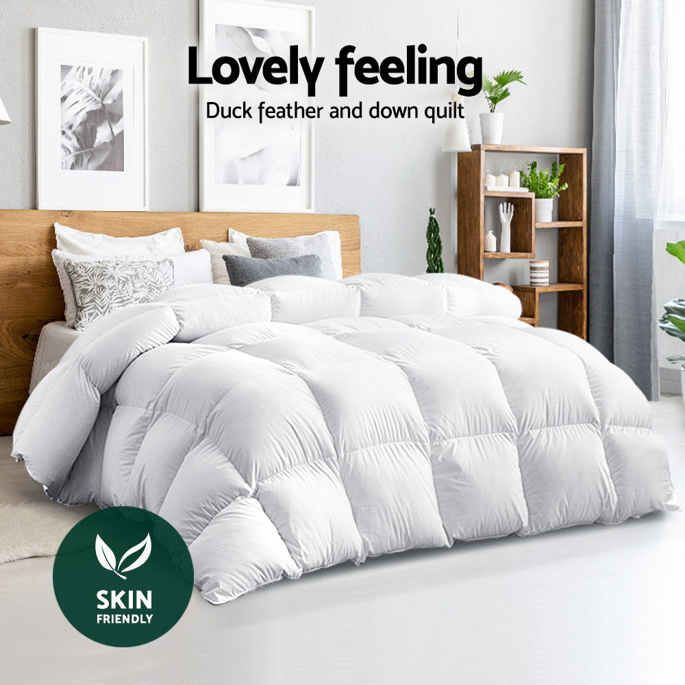 Double Giselle Bedding 700GSM Duck Down Feather Quilt Duvet Doona Winter Blanket