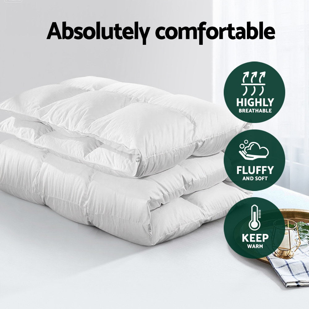 Double Giselle Bedding 700GSM Duck Down Feather Quilt Duvet Doona Winter Blanket