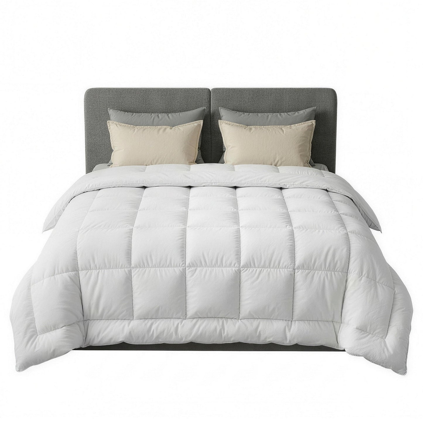 Queen Giselle Bedding Wool Quilt 500GSM Thick Winter Doona Baffle Box Construction 100% Wool Filling