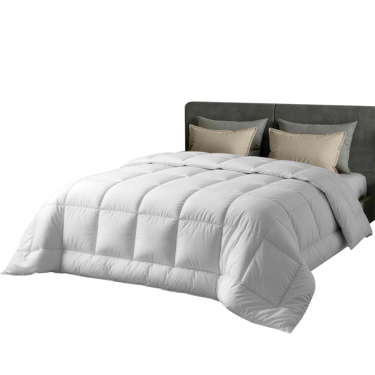 Super King Giselle Bedding Wool Quilt 500GSM Thick Winter Doona Baffle Box Construction 100% Wool Filling