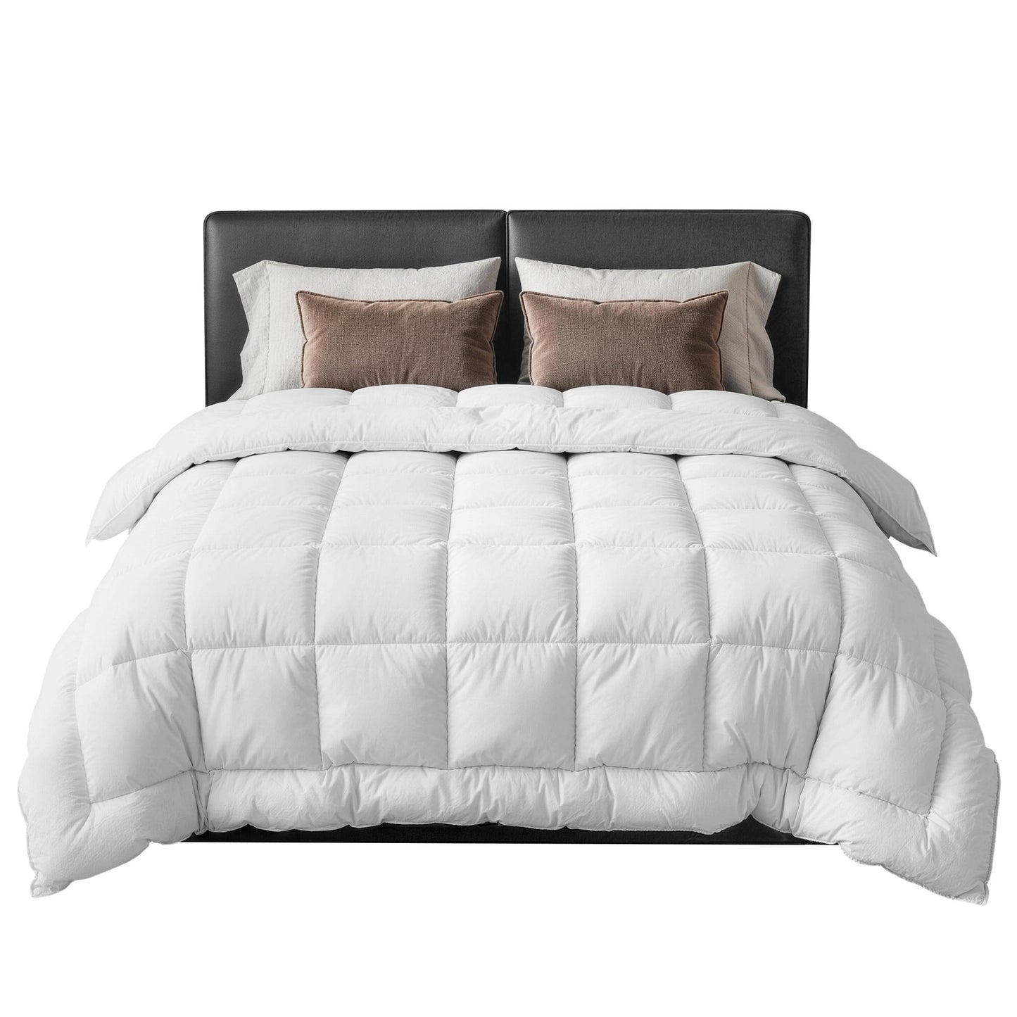 King Giselle Bedding Wool Quilt 800GSM Extra Thick Winter Doona Baffle Box Construction 100% Wool Filling