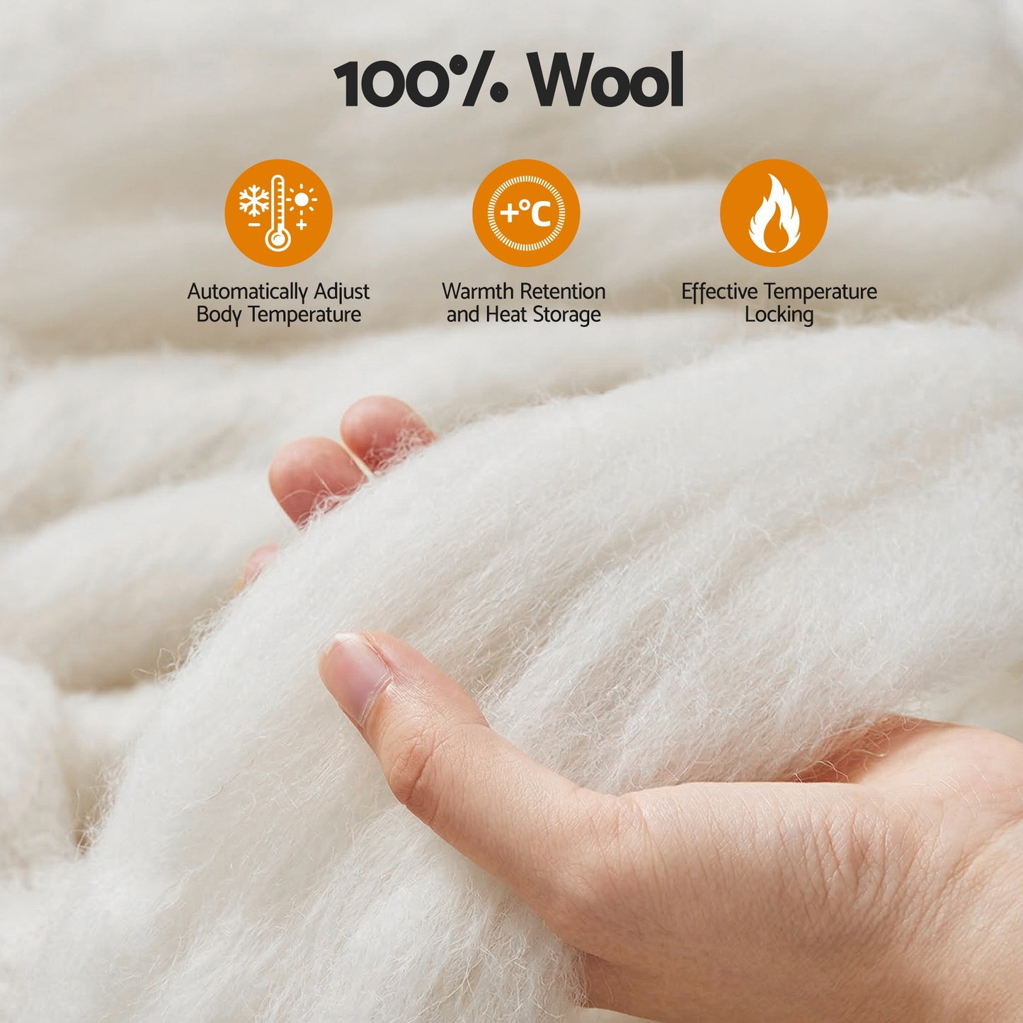 King Giselle Bedding Wool Quilt 800GSM Extra Thick Winter Doona Baffle Box Construction 100% Wool Filling