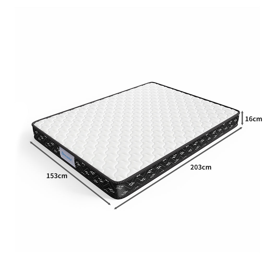 Placid Bed & Mattress Package with 16cm Mattress - Black & Wood Queen