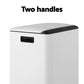 40L Pedal Bins Rubbish Bin Dual Compartment Waste Recycle Dustbins - White