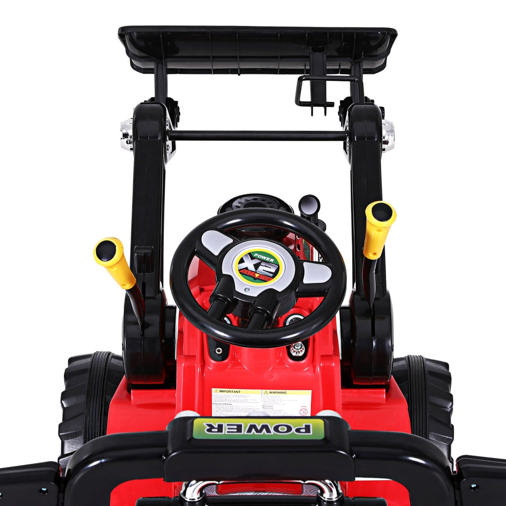 Kids Electric Ride On Car Bulldozer Digger Loader Remote 6V - Red