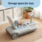 Ride on Car with Mop Storage Space Kids Clean Car 12V 86cm Grey