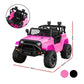 2x Rigo Electric Kids Ride On Car Black Pink Off-Road Ride-On Toy with Remote Control Horn Music