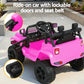 2x Rigo Electric Kids Ride On Car Black Pink Off-Road Ride-On Toy with Remote Control Horn Music