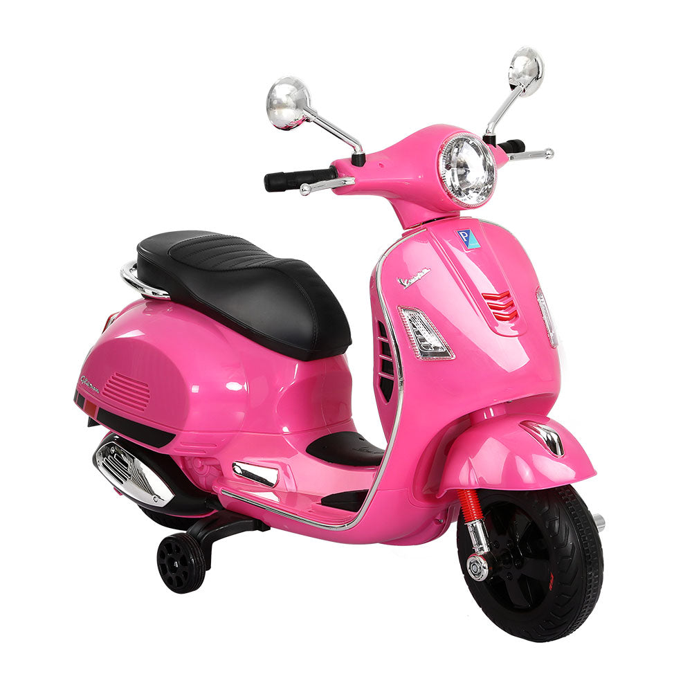 Kids Ride On Car Motorcycle Motorbike VESPA Licensed Scooter Electric Toys - Pink