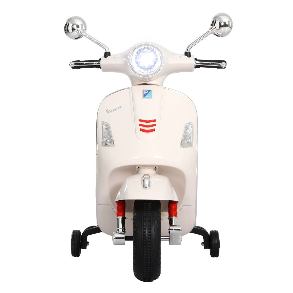 Kids Ride On Car Motorcycle Motorbike VESPA Licensed Scooter Electric Toys - White