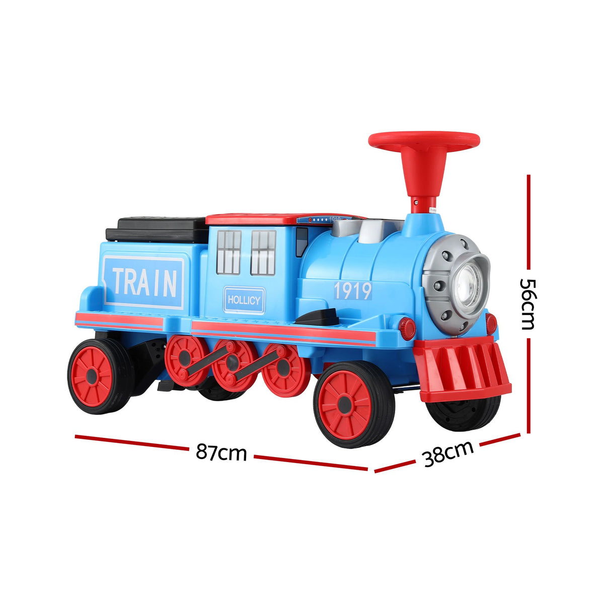 Kids Ride on Car Train 12V Electric Toy 2 Seaters Storage 87cm Blue