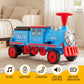 Kids Ride on Car Train 12V Electric Toy 2 Seaters Storage 87cm Blue