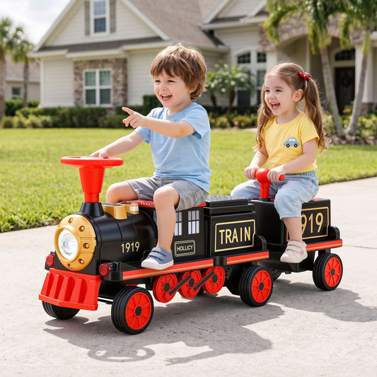 Kids Ride on Car Train 12V Electric Toy 2 Seater 136cm