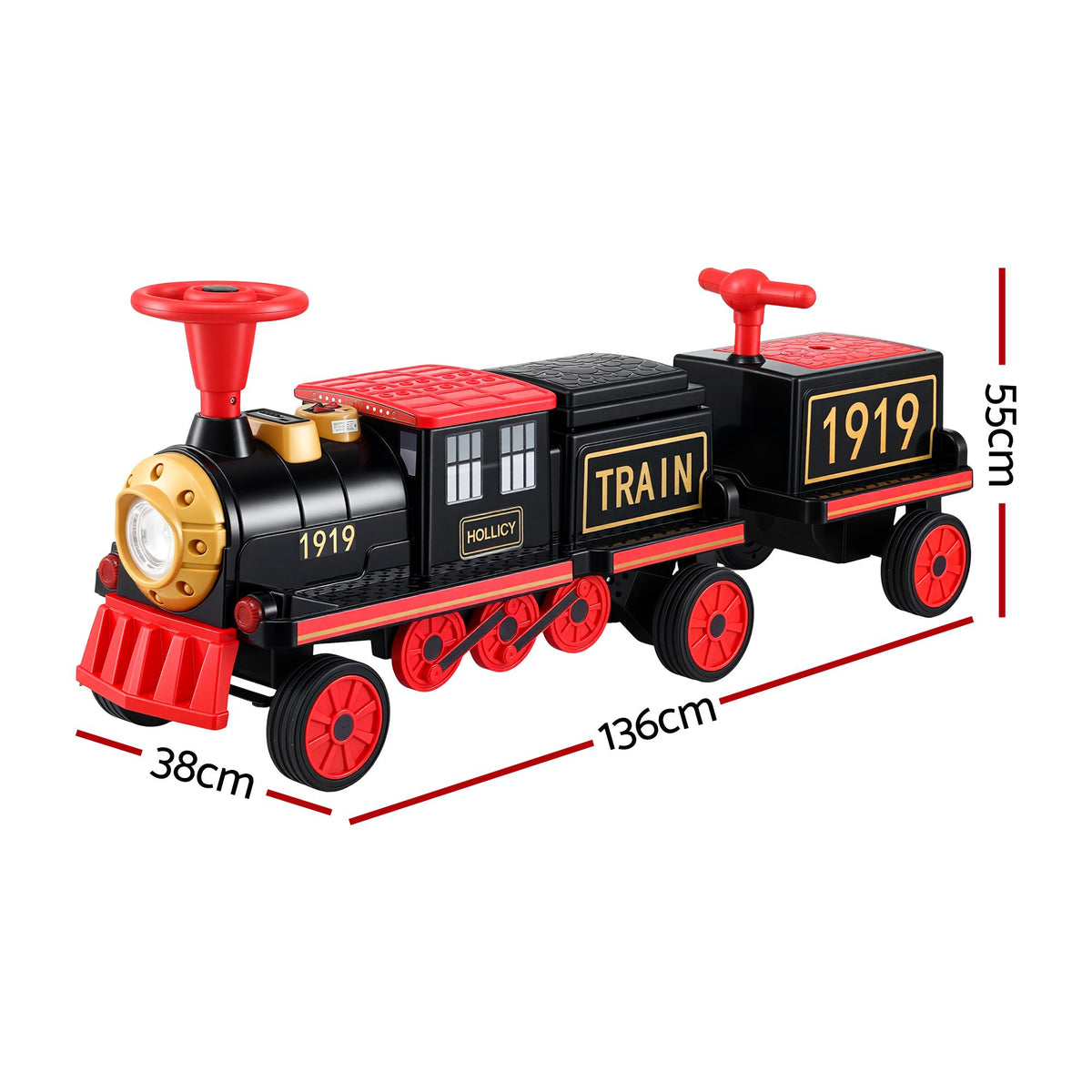 Kids Ride on Car Train 12V Electric Toy 2 Seater 136cm