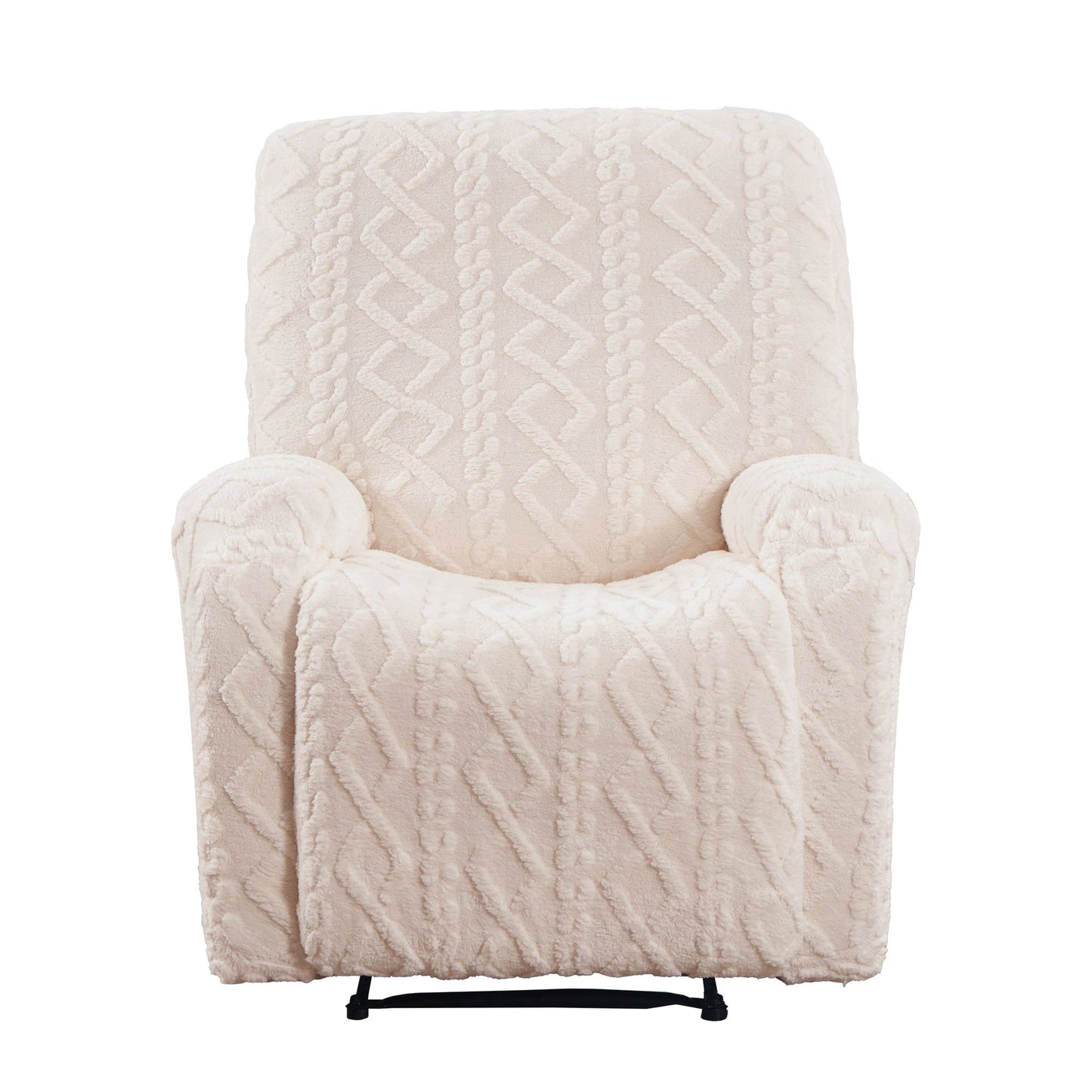 Recliner Chair Covers with Storage Side Pockets Beige