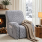 Recliner Chair Covers with Storage Side Pockets Grey