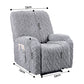 Recliner Chair Covers with Storage Side Pockets Grey