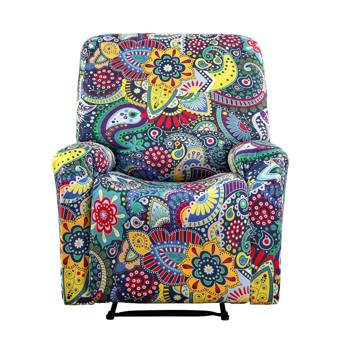 Stretch Kids Recliner Cover 4-Pieces Recliner Chair Slipcovers Printed Polyester