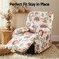 Stretch Kids Recliner Cover 4-Pieces Recliner Chair Slipcovers Printed Polyester