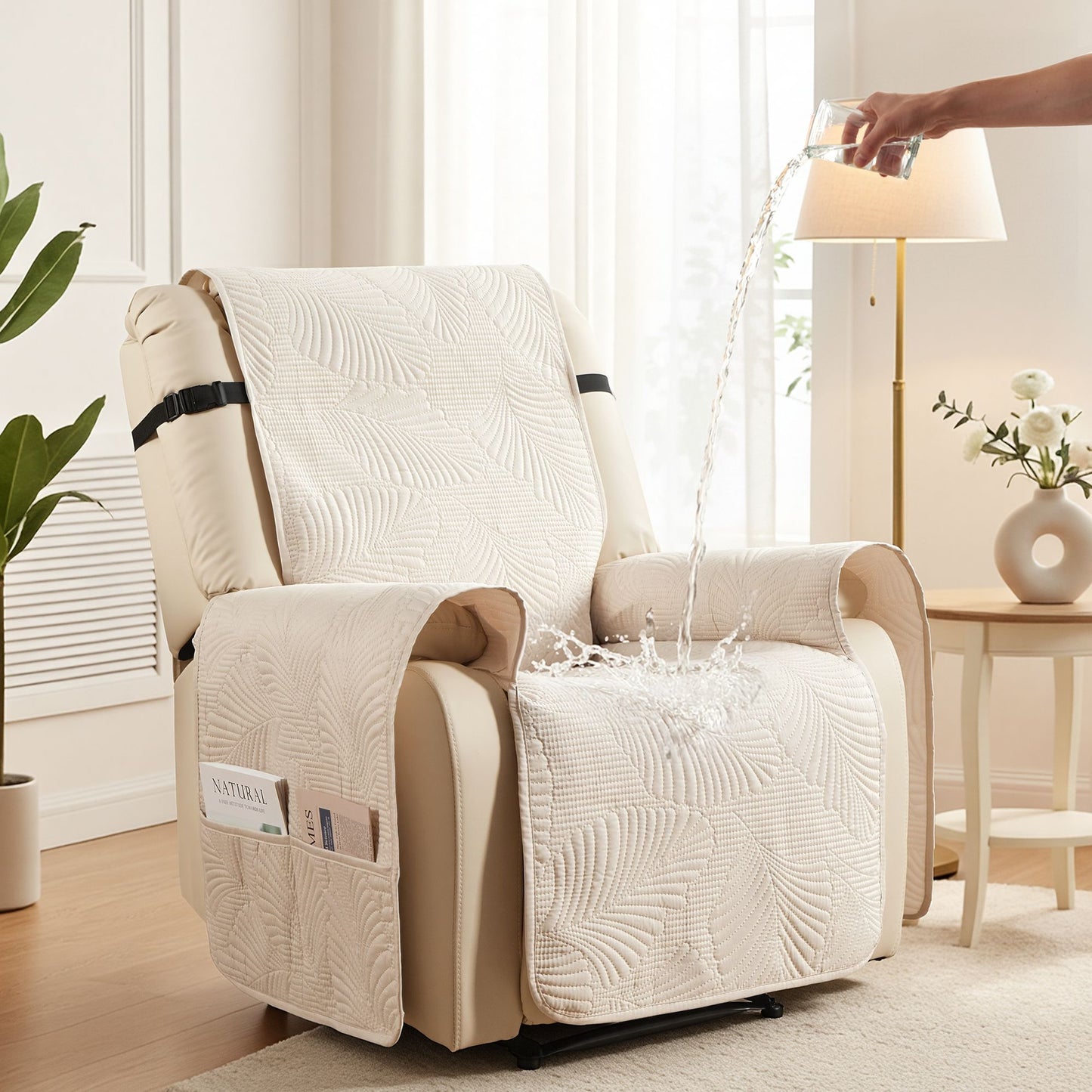Quilted Recliner Chair Covers 100% Waterproof Recliner Slipcovers